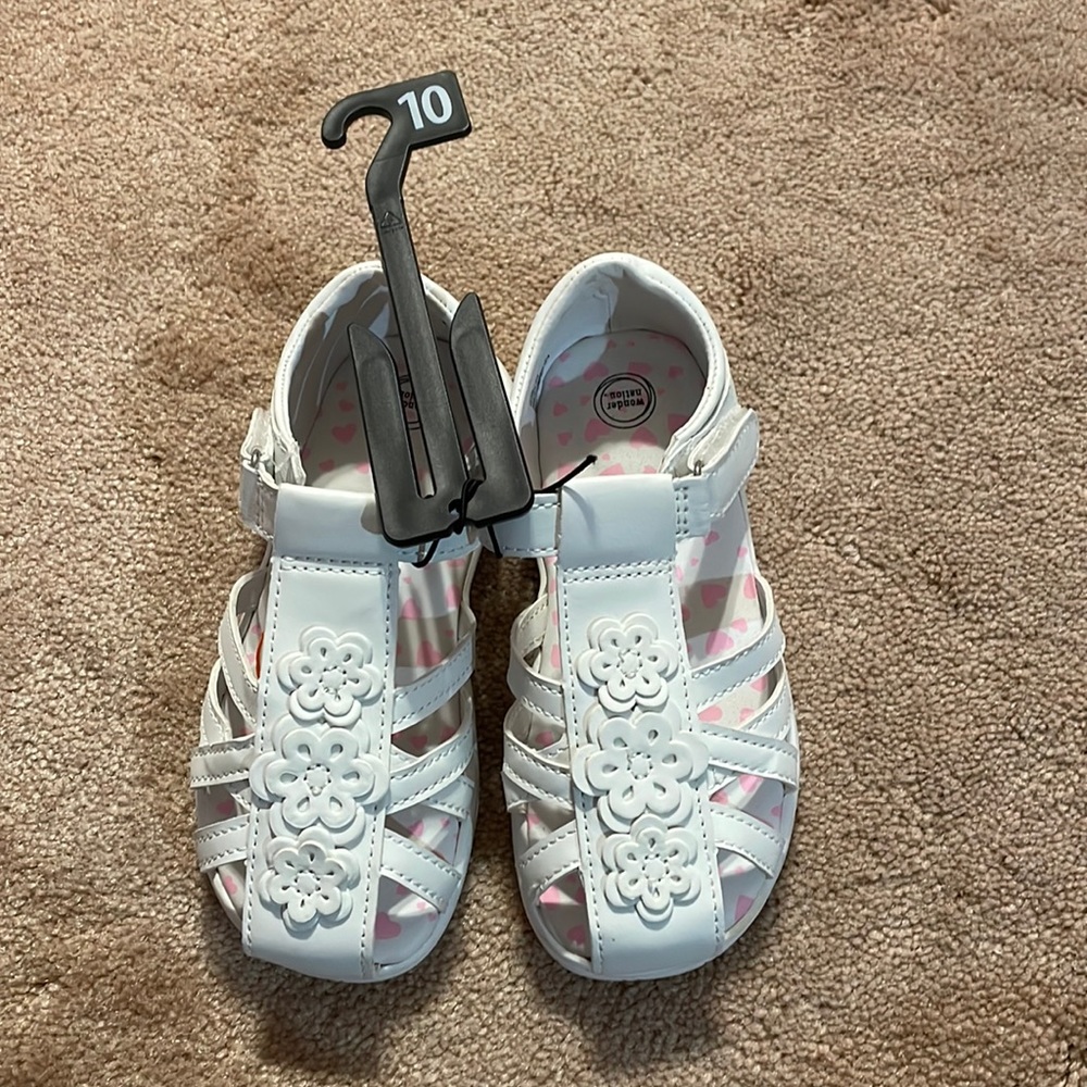 Toddler girl white sandals size 10